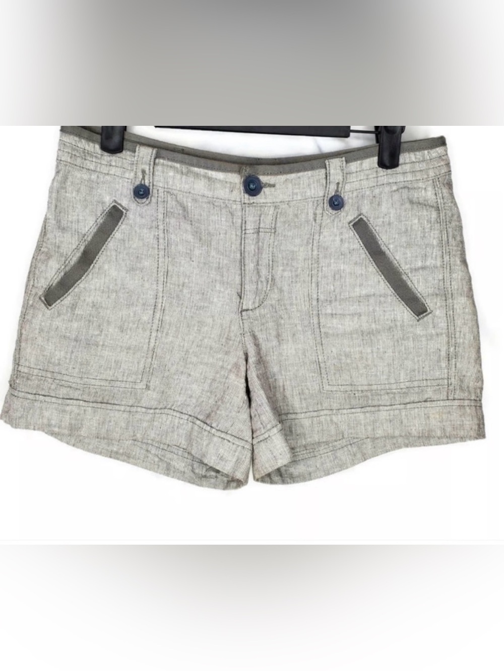 Anthropologie / Pilcro and the Letterpress Light Gray Linen-Blend Shorts
